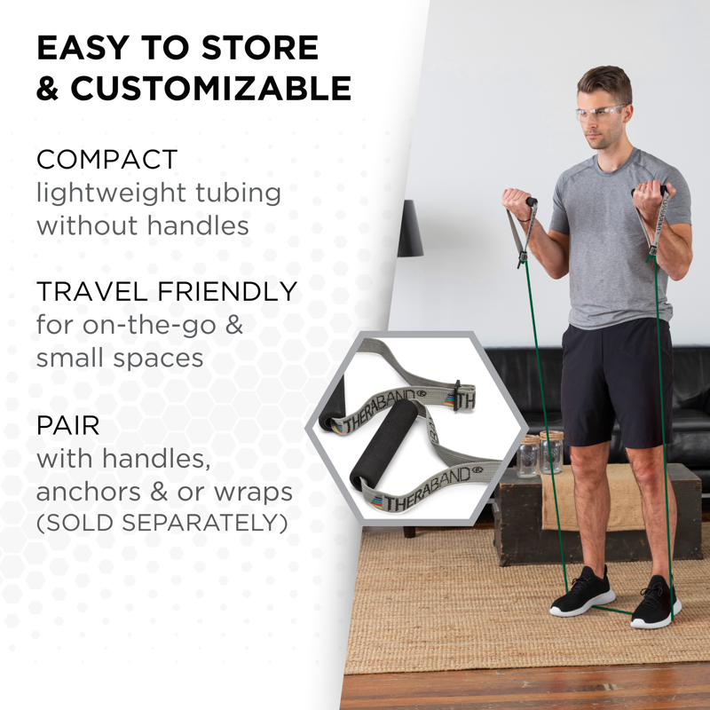 Resistance Tubes Set for Fitness & Physical Therapy - Beginner Color-Coded Bands