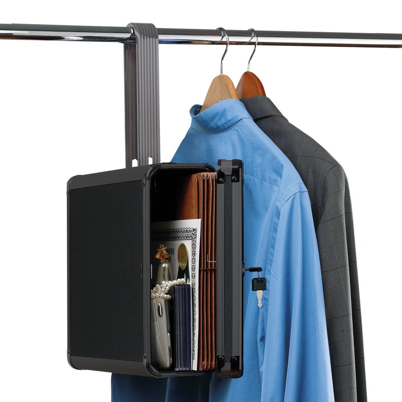 Hanging Closet Safe with Key Lock - Black Security Safe for Valuables
