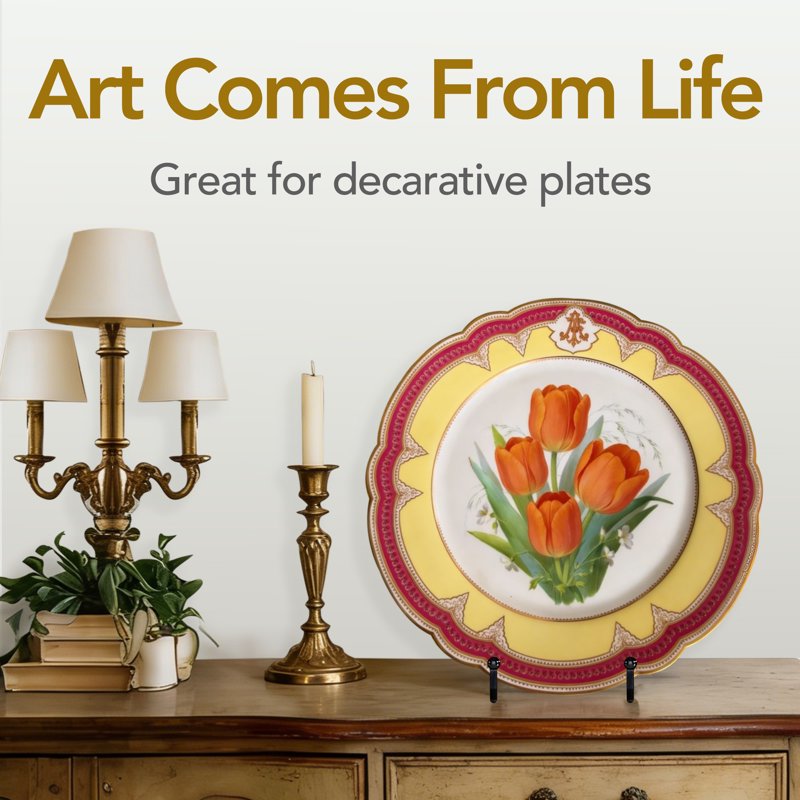 6-Inch Metal Display Stands 4-Pack for Picture Frames, Plates & Art