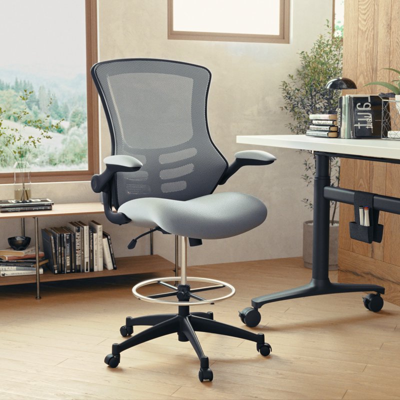 Ergonomic Drafting Chair with Mesh Back and Adjustable Foot Ring