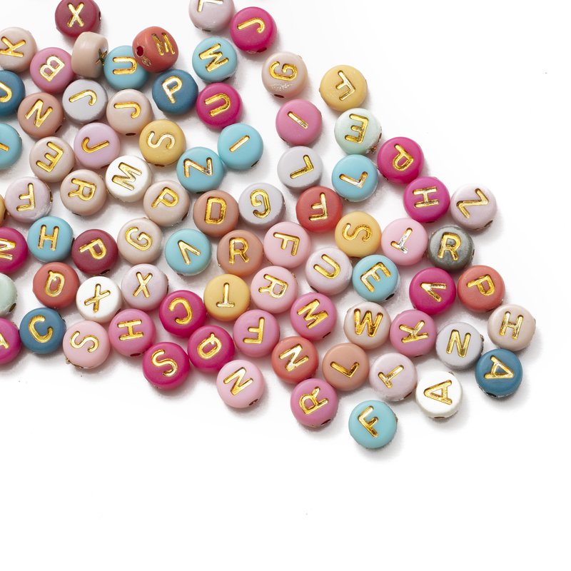 Multicolored Alphabet Bead Mix - 1000 Acrylic Letter Beads for Jewelry & Crafts