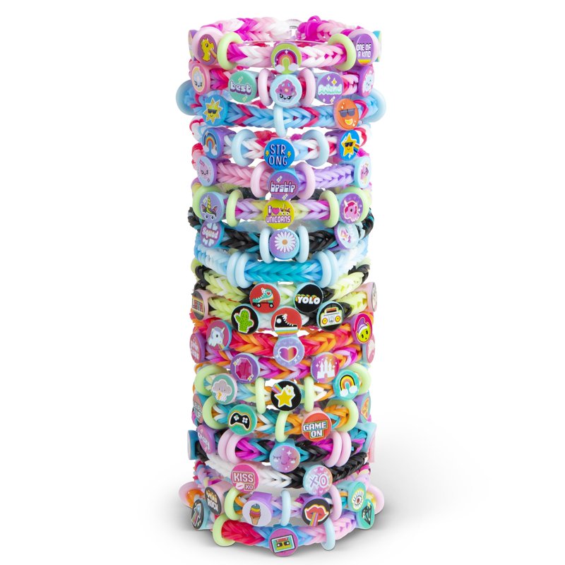 Kids Bead & Rubber Band Bracelet Kit with 2200 Bands & 340 Beads for Creative Jewelry Making