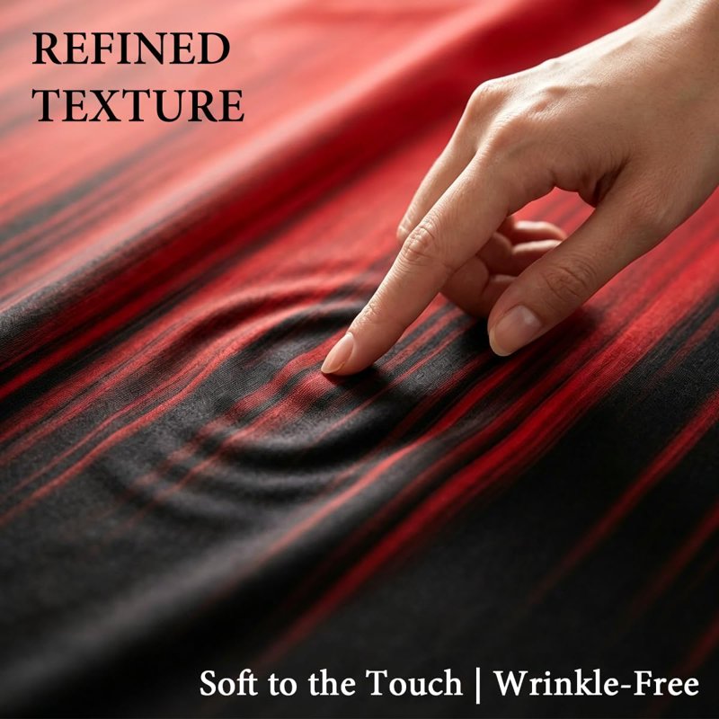 Gothic Ombre Black and Red Curtains for Bedroom - 70-80% Room Darkening, Thermal Insulated, 2 Panels, 42x63 Inch