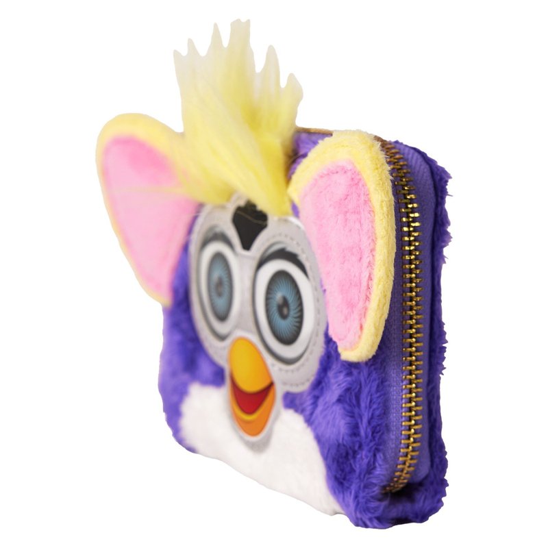 Furby Zip Around Wallet with Faux Fur and Vegan Leather trim - Licensed Collectible