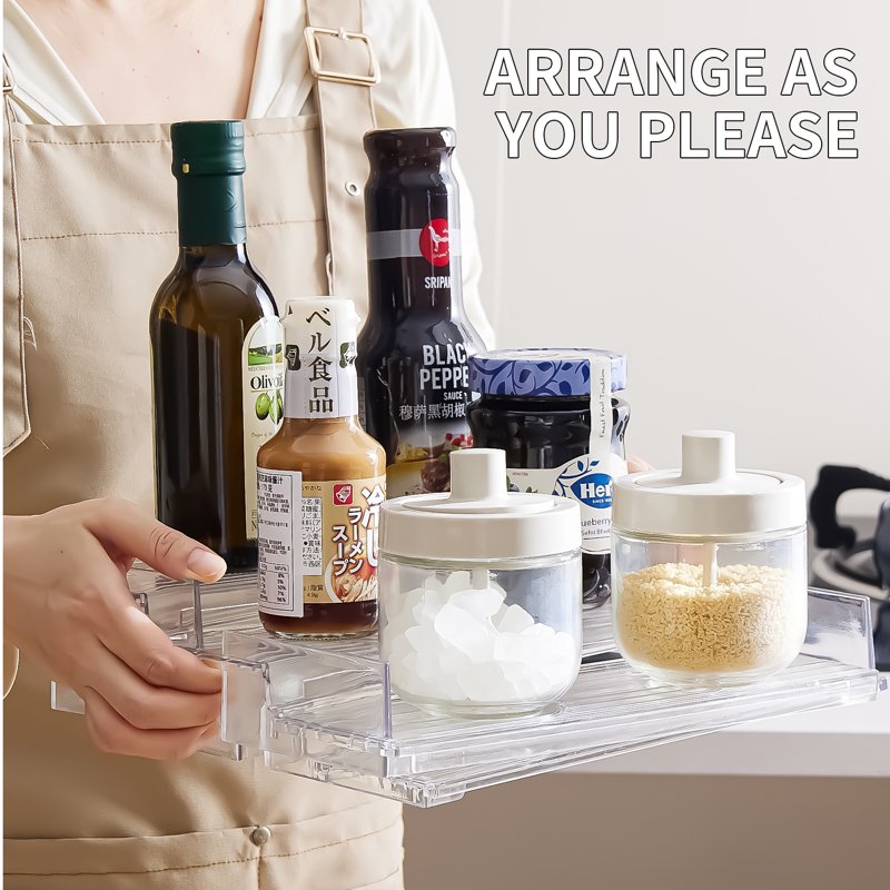 3-Tier Clear Display Riser Stand - Extendable Adjustable Shelf Organizer for Perfume, Cupcakes, Figures & More