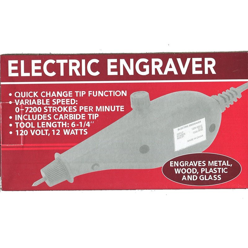 Electric Metal Engraver Tool with Carbide Tip & Variable Speed 7200 SPM
