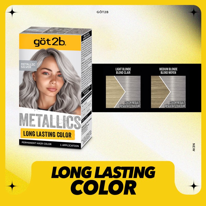 Permanent Metallic Hair Dye Kit for Vibrant, Shimmering Color - Multiple Shades
