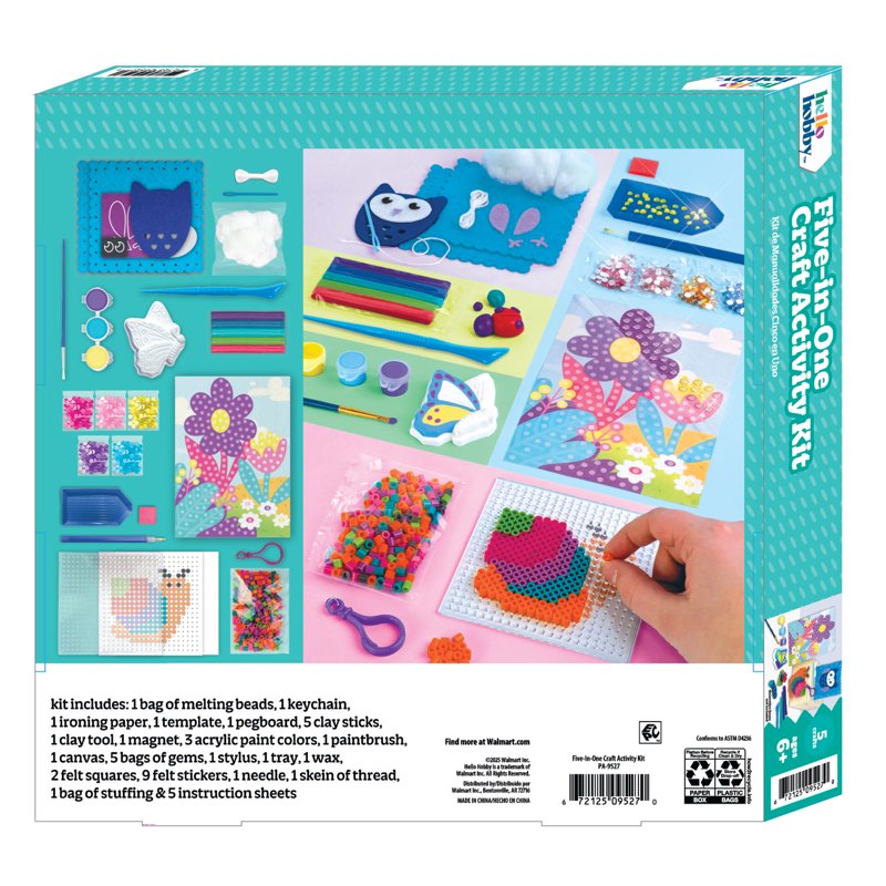Kids Arts and Crafts Kit with 5 Projects - Creative DIY Set for Kids
