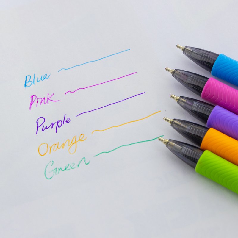Multi-Color Gel Pen 5-Color Retractable Ballpoint Pen with FUSE Tech Ink, 0.7mm - Pack of 12