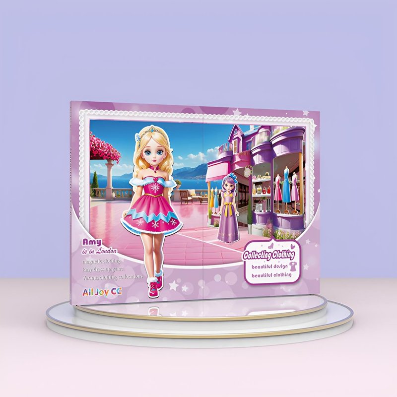 Magnetic Princess Dress-Up Paper Dolls Playset for Kids - Travel Toy & Costume Play