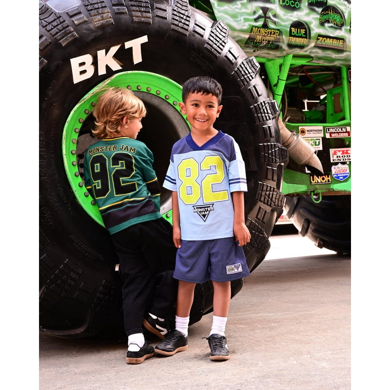 Toddler Boys Monster Jam Graphic Hockey Jersey Long Sleeve Sports Shirt