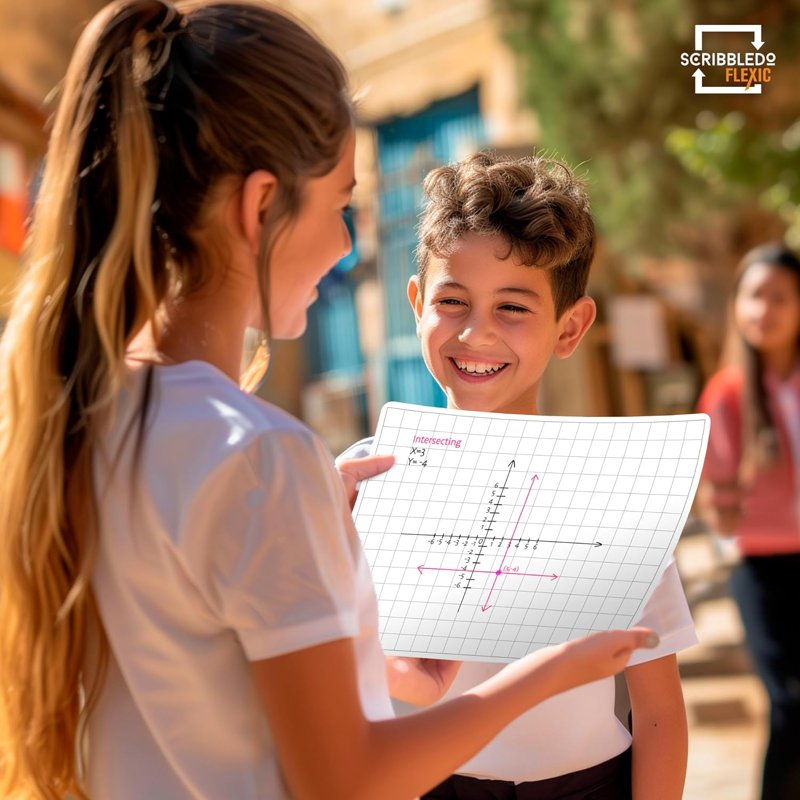 Large Grid Dry Erase Sheets 11x14 Inches - Math Practice Whiteboard Sheets, Pack of 10
