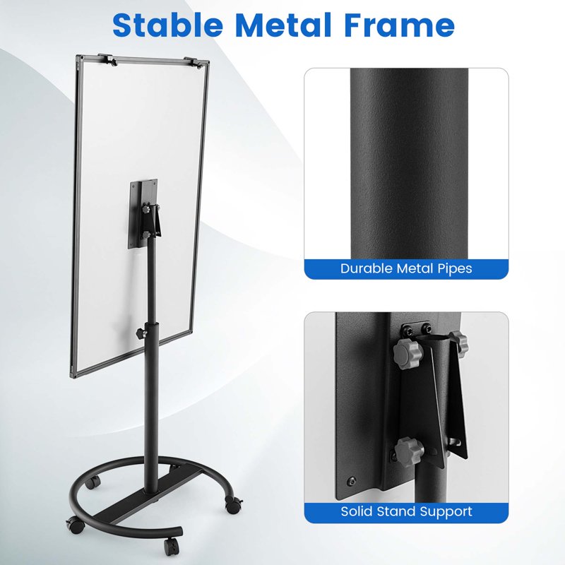 Adjustable Mobile Whiteboard with Stand - Magnetic Dry Erase Board 40'' x 26''