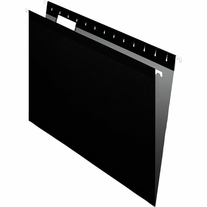 Reinforced Hanging File Folders Black 1/5 Tab Letter Size 25 Pack