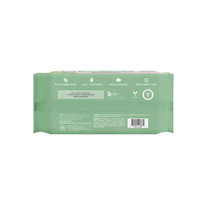 Hydrating & Cleansing Baby Wipes - All Natural Aloe & Cucumber, 60+ Count