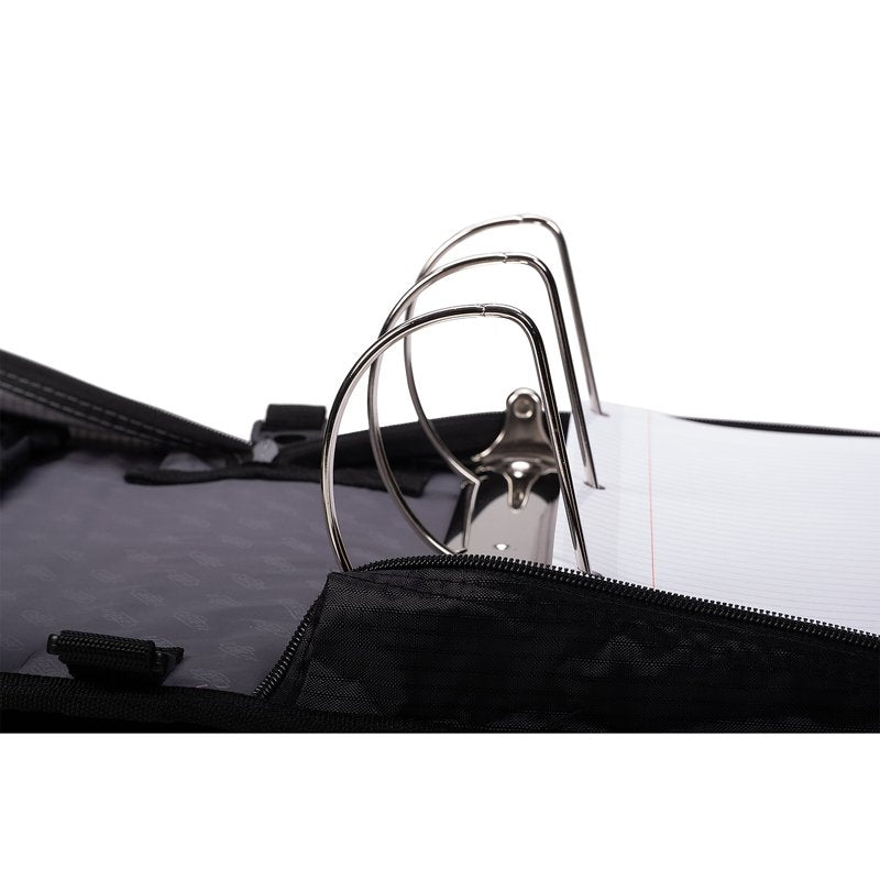 Large Capacity Zipper Binder with Shoulder Strap - 4 Inch D-Rings & Multiple Pockets
