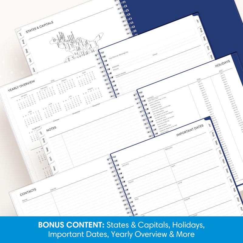 2026-2027 Academic Year Monthly Planner Calendar 8x10 - July to June