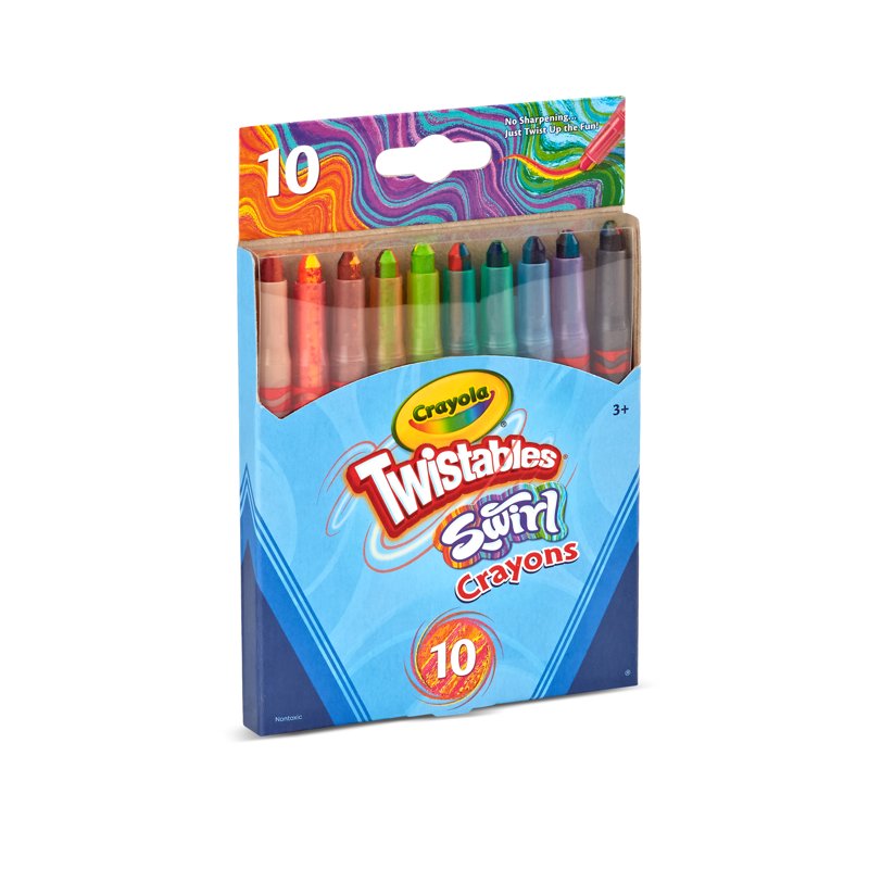 Multicolor Twistable Crayons Set - 10 Mini Swirl Crayons for Kids & Art Projects