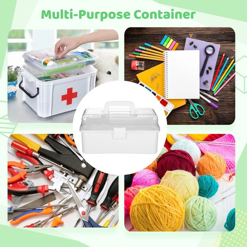 3-Layer Art & Craft Tackle Box with Mini Storage Containers - Portable Organizer