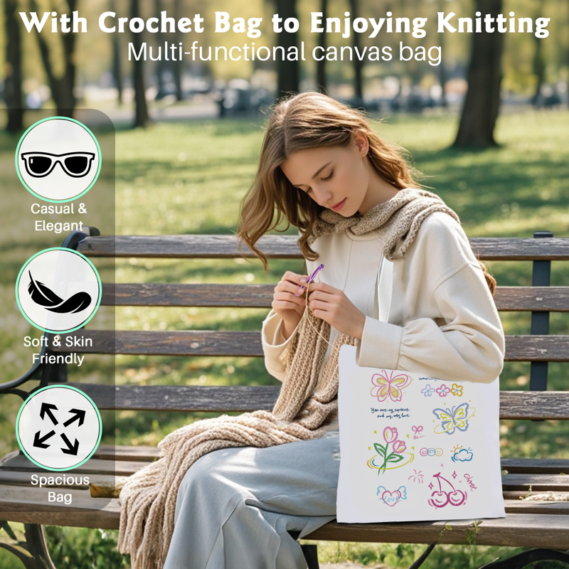 Crochet Kit for Beginners Adults 73PCS with Yarn & Tote Bag - DIY Craft Set