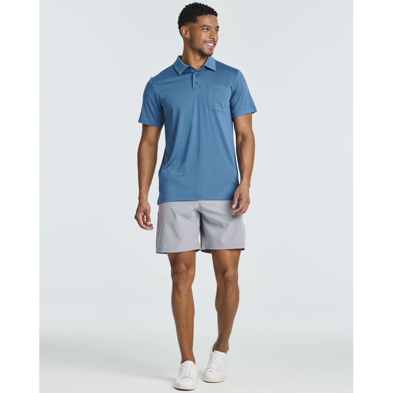 Real Essentials 3 Pack Men's Short Sleeve Pocket Polo Shirts - Dry-Fit Golf-Performance (Variation: Set 7, M)