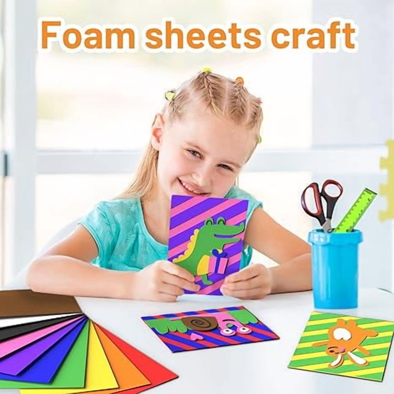 Craft Foam Sheets 10 Pack - Multicolor DIY Crafting & Scrapbooking Material
