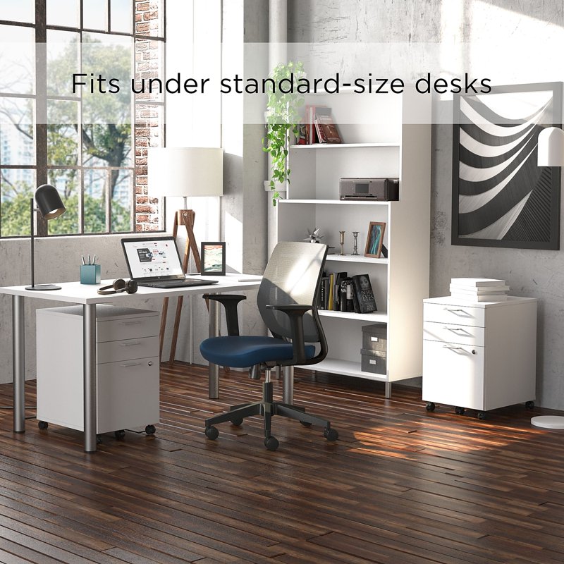 3-Drawer Office File Cabinet Mobile Pedestal for Letter & Legal Files