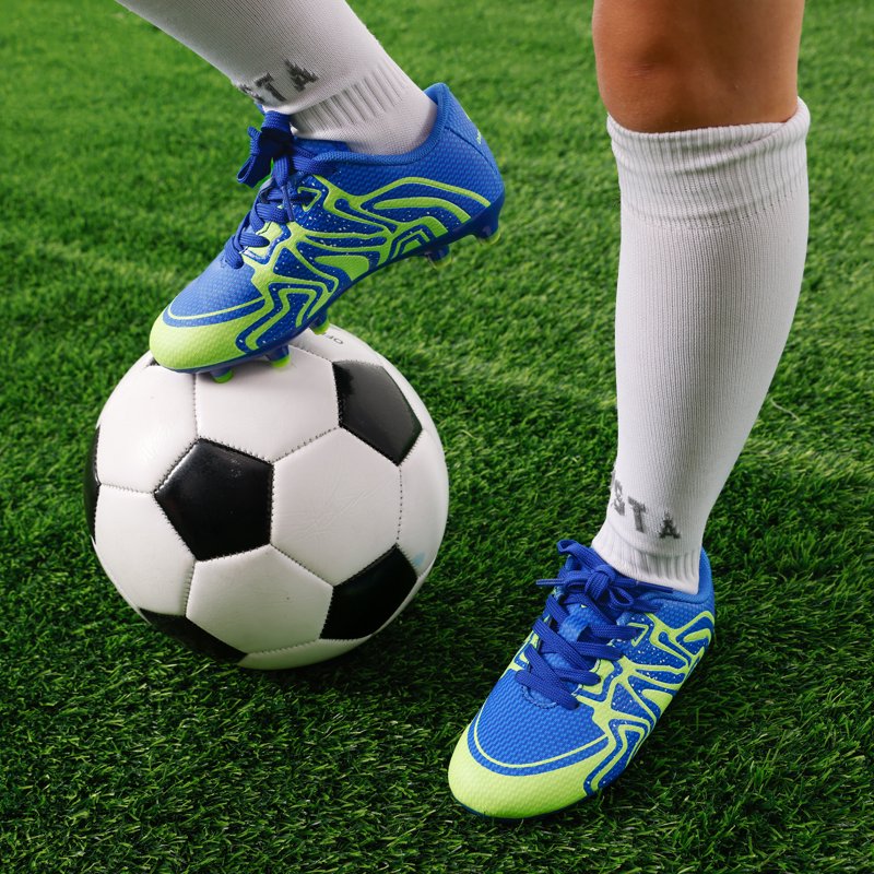 Burudani Kids Soccer Cleats Shoes - 10 Toddler Royal Lemon Green Silver