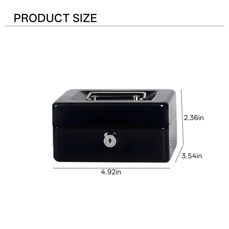 Portable Lock Box with Handle - Compact Safe for Home Office Travel