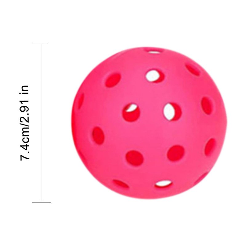 Hot Pink 4 Pack Pickleball Balls - 74mm, 40 Holes, Durable Outdoor/Indoor