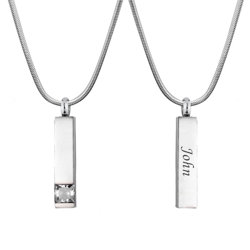Personalized Memorial Ashes Necklace with Birthstone Option - Cremation Pendant