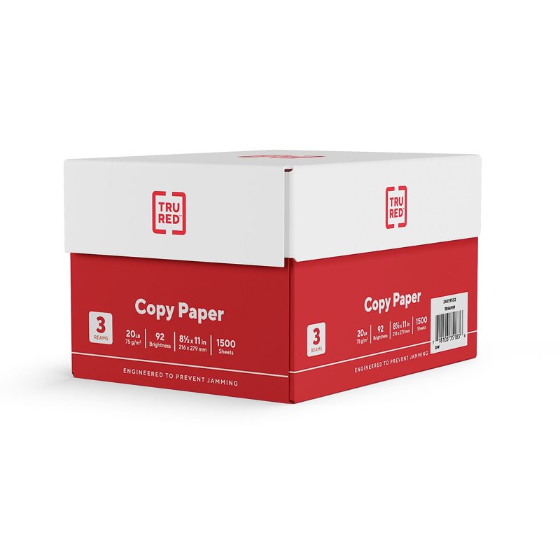 High-Volume Copy Paper 8.5 x 11 Inches 20 lbs Brightness 92 - 1500 Sheets