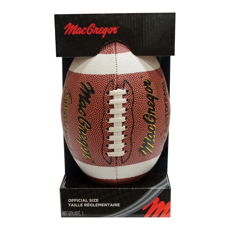 Official Size PVC Football - Tan, Half Stripe, Gold Foil Graphics