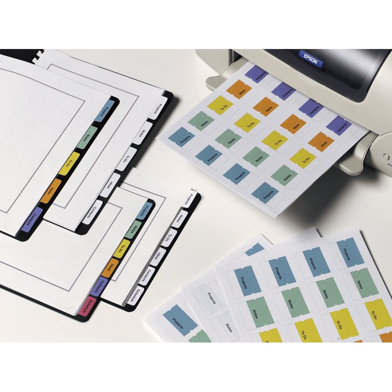 Self-Adhesive Plastic Binder Tabs - White 1-1/4 Inch, Repositionable
