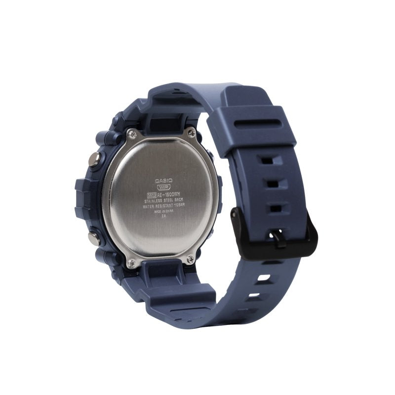 Digital Resilient Water-Resistant Men's Watch with Blue Strap and Large Display