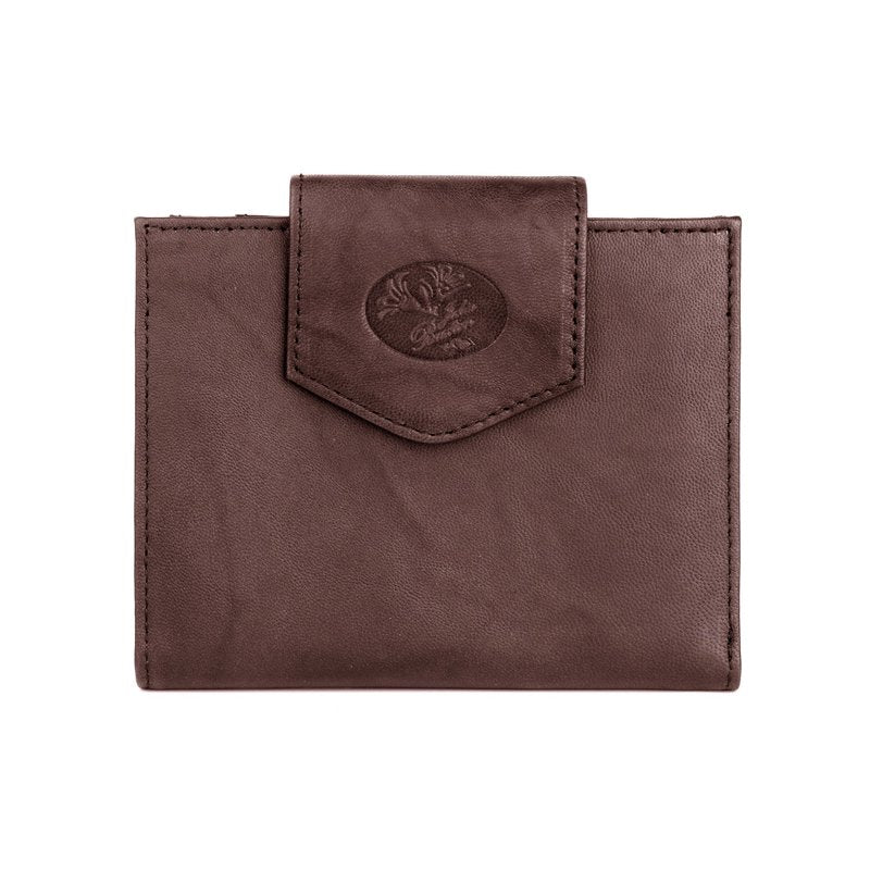 Leather Card Case with ID Window and Storage Slots for Women