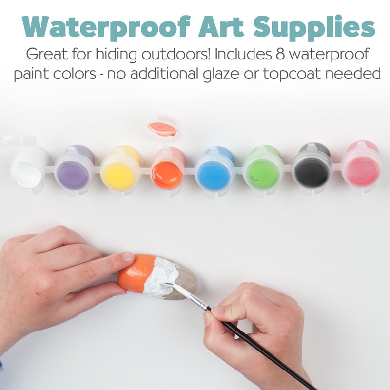Kids Rock Painting Kit with 10 Waterproof Rocks & Art Supplies