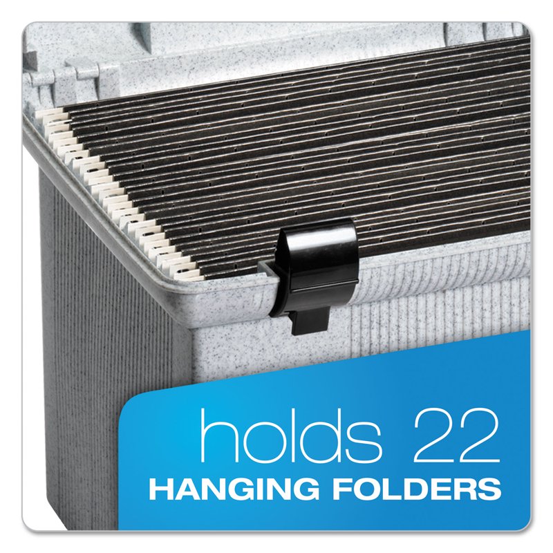 Portafile File Storage Box with Hanging Folders - Granite