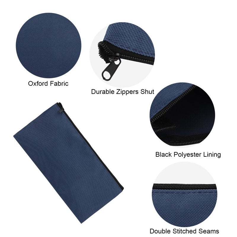 Waterproof Cash Deposit Bags Set 3 Pcs with Zipper Organizer for Business & Travel