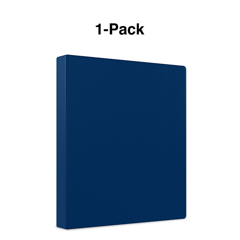 Staples 1-Inch Round Non-View Binder Navy - Holds 175 Sheets, 3 Rings
