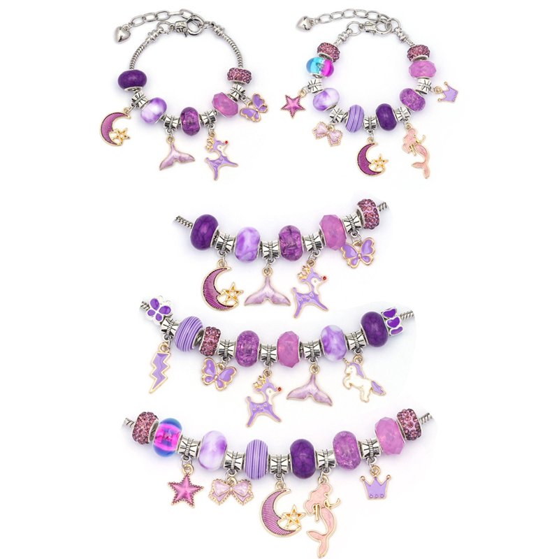 Kids Bead Jewelry Making Kit - DIY Bracelets & Charms for Girls 8-12 Years