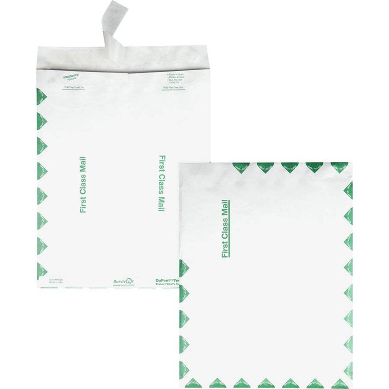 Tyvek USPS First Class Mailer Envelopes 10x13 White 100 Pack - Waterproof & Tear-Resistant