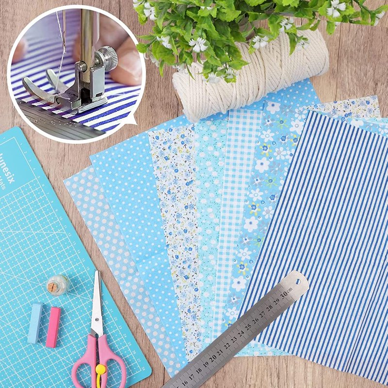 Multicolor Floral Cotton Fabric Squares 10x10 Inch Quilting & Sewing Set, 35 Pieces