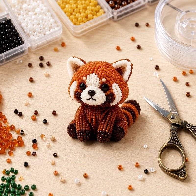 DIY Beading Kit for Adults Teens - Cute Animal Bead Art Kit (B-Raccoon) Beginner Friendly