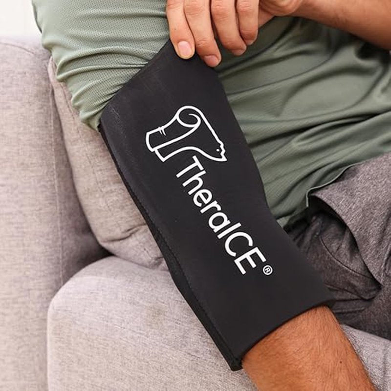 Elbow Ice Pack Compression Sleeve for Injury Recovery, Reusable Gel Cold Wrap