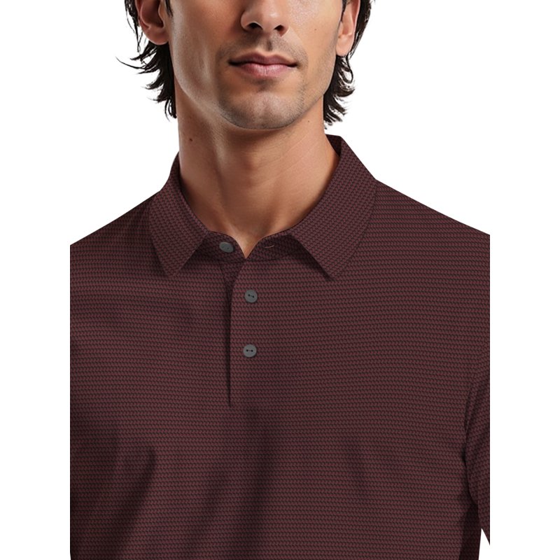 Performance Geometric Jacquard Golf Polo Shirt for Men & Big Men