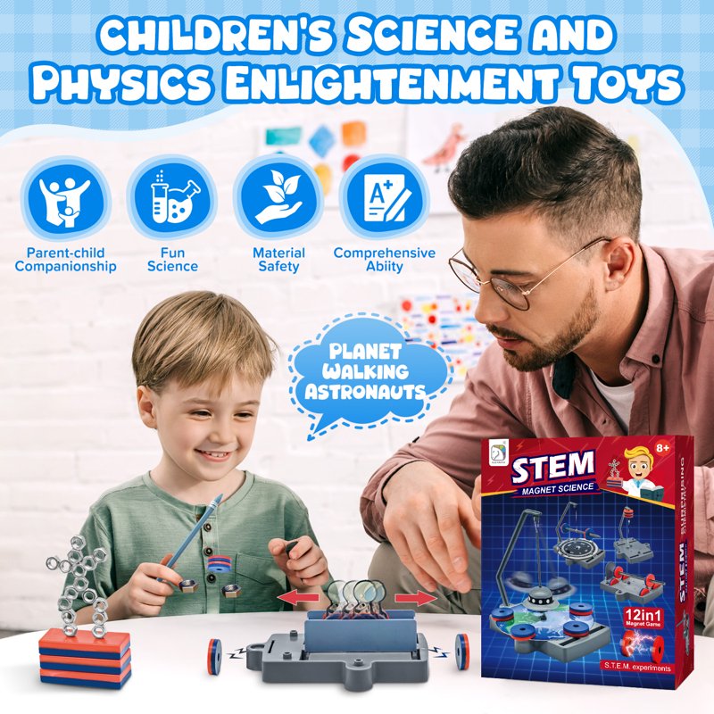 Magnetic Science Kit for Kids 12-in-1 Educational Physics Toys & STEM Experiments