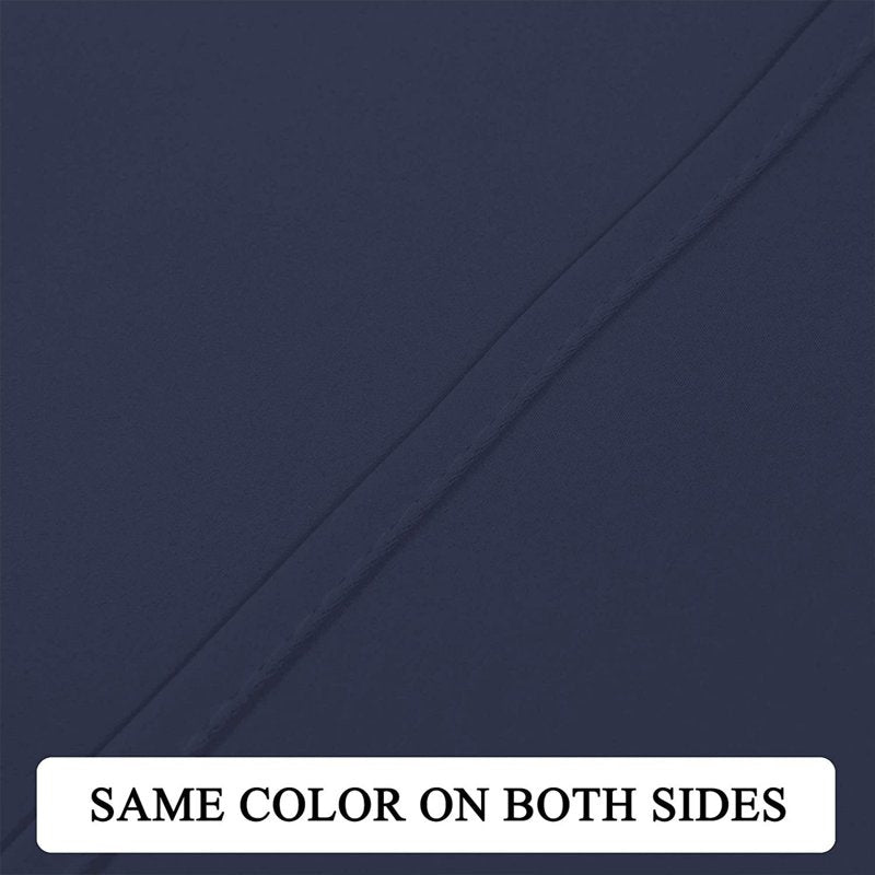 Dark Blue Blackout Valance Curtain for Kitchen & Living Room 57x18 inches