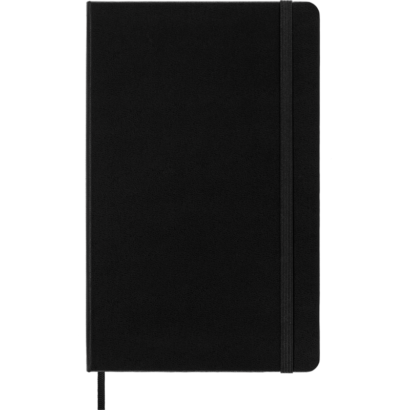 Large Classic Hard Cover Notebook - 5 x 8.25 Inches, Black, Ruled Paper