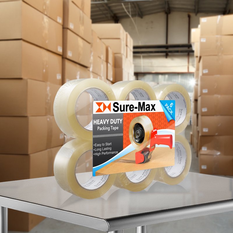 Heavy-Duty Shipping & Packing Tape Rolls - Clear 2.7 Mil Thick, 120 Yards Each